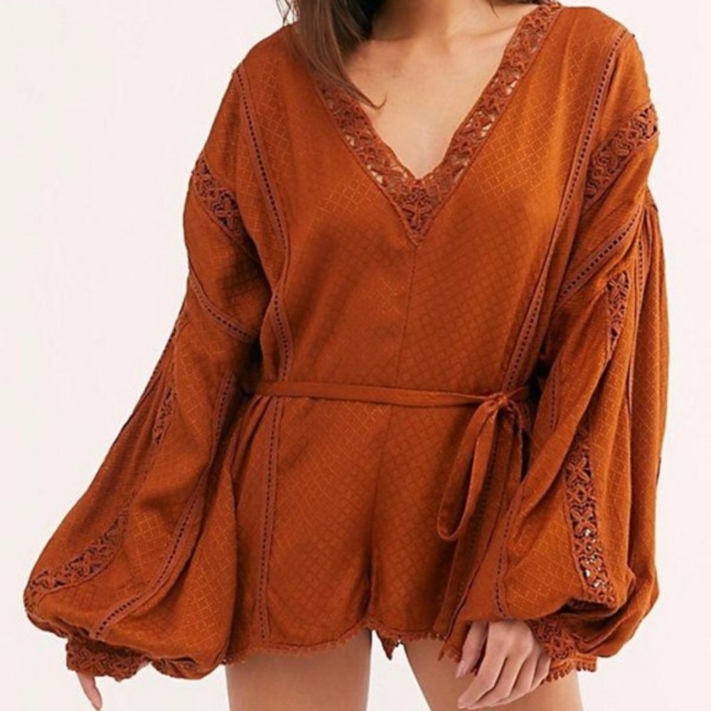 Free People Crochet Lace Romper S